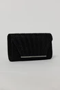 Clutch elegant negru din lurex si detalii plisate, 1, dyfashion.ro