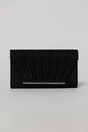 Clutch elegant negru din lurex si detalii plisate, 2, dyfashion.ro