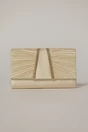 Clutch galben pal satinat decorat cu benzi stralucitoare, 1, dyfashion.ro