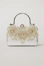 Clutch ivoar cu design floral aplicatii stralucitoare, 1, dyfashion.ro
