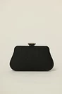 Clutch negru cu inchidere metalica decorativa, 1, dyfashion.ro