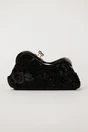 Clutch negru decorat cu inimioare si cristale stralucitoare, 1, dyfashion.ro