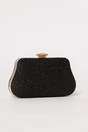 Clutch negru din material textil impletit, 2, dyfashion.ro