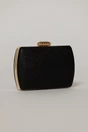 Clutch negru din material textil stralucitor, 2, dyfashion.ro
