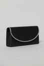 Clutch negru elegant cu clapeta curbata decorata cu strasuri, 2, dyfashion.ro