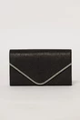 Clutch negru elegant cu clapeta decorata cu strasuri, 1, dyfashion.ro
