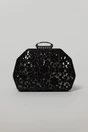 Clutch negru elegant metalic cu strasuri si pietre decorative, 2, dyfashion.ro
