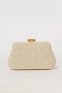 Clutch nude din material textil impletit, 1, dyfashion.ro