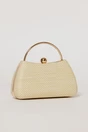 Clutch nude elegant cu maner auriu si design impletit, 2, dyfashion.ro