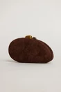 Clutch oval maro din material catifelat, 2, dyfashion.ro