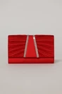 Clutch rosu satinat decorat cu benzi stralucitoare, 1, dyfashion.ro