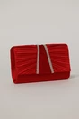 Clutch rosu satinat decorat cu benzi stralucitoare, 2, dyfashion.ro