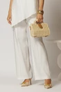 Compleu alb din viscoza din bluza asimetrica si pantalon lejer, 4, dyfashion.ro