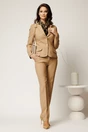 Compleu bej cu dungi din stofa cu sacou si pantaloni, 1, dyfashion.ro