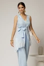 Compleu bleu din viscoza cu vesta cu aplicatii din dantelasi pantaloni, 3, dyfashion.ro