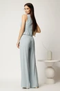 Compleu bleu din viscoza si adaos de in cu vesta cambrata si pantaloni lejeri, 2, dyfashion.ro