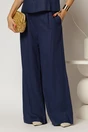Compleu bleumarin din in cu vesta si pantaloni evazati, 3, dyfashion.ro