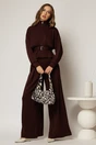 Compleu bordo cu jacheta si pantaloni evazati cu pliuri, 1, dyfashion.ro