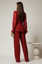 Compleu bordo sacou cu pantalon cu maneci din dantela, 2, dyfashion.ro