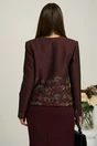 Compleu bordo cu rochie midi conica din stofa si sacou cambrat din brocard- Viada, 4, dyfashion.ro