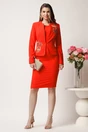 Compleu corai cu rochie midi conica si sacou cu broderie- LaDonna, 4, dyfashion.ro