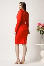 Compleu corai cu rochie midi conica si sacou cu broderie- LaDonna, 2, dyfashion.ro