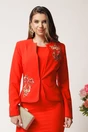 Compleu corai cu rochie midi conica si sacou cu broderie- LaDonna, 1, dyfashion.ro