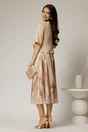 Compleu dama bej din sacou si rochie cu imprimeuri, 2, dyfashion.ro
