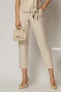 Compleu dama din viscoza bej cu pantalon si camasa cu funda in talie, 4, dyfashion.ro