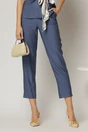 Compleu dama din viscoza bleumarin cu pantalon si camasa cu funda in talie, 4, dyfashion.ro
