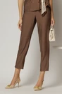 Compleu dama din viscoza maro cu pantalon si camasa cu funda in talie, 4, dyfashion.ro