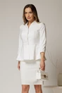 Compleu DY Fashion alb cu sacou cu peplum si fusta conica, 1, dyfashion.ro