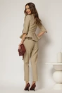 Compleu DY Fashion bej cu sacou cu peplum si inchidere cu nasturi, 2, dyfashion.ro