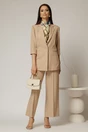 Compleu DY Fashion bej din sacou si pantalon, 1, dyfashion.ro