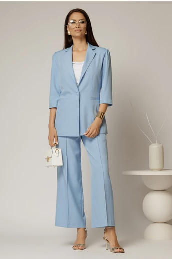 Compleu DY Fashion bleu din sacou si pantalon
