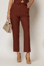 Compleu DY Fashion caramiziu cu pantaloni si vesta cu nasturi asimetrici, 4, dyfashion.ro