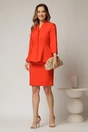 Compleu DY Fashion corai cu sacou cu peplum si fusta conica, 3, dyfashion.ro