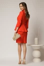 Compleu DY Fashion corai cu sacou cu peplum si fusta conica, 2, dyfashion.ro
