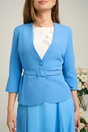 Compleu DY Fashion elegant bleu cu fusta din voal si sacou din stofa