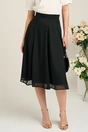 Compleu DY Fashion elegant negru cu fusta din voal si sacou din stofa