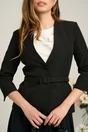 Compleu DY Fashion elegant negru cu fusta din voal si sacou din stofa