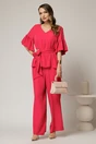 Compleu DY Fashion fucsia de zi din bluza si pantalon cu adaos de viscoza si croi lejer, 1, dyfashion.ro