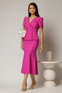 Compleu DY Fashion fucsia din sacou cu peplum si fusta in clini, 3, dyfashion.ro
