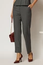 Compleu DY Fashion gri din sacou cambrat cu maneci bufante si pantalon, 4, dyfashion.ro