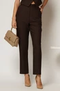 Compleu DY Fashion maro cu pantaloni si vesta cu nasturi asimetrici, 4, dyfashion.ro