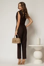 Compleu DY Fashion maro cu pantaloni si vesta cu nasturi asimetrici, 2, dyfashion.ro