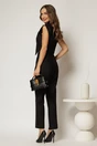 Compleu DY Fashion negru cu pantaloni si vesta cu nasturi asimetrici, 2, dyfashion.ro