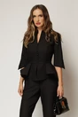 Compleu DY Fashion negru cu sacou cu peplum si inchidere cu nasturi, 3, dyfashion.ro