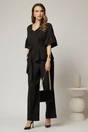 Compleu DY Fashion negru de zi din bluza si pantalon cu adaos de viscoza si croi lejer, 1, dyfashion.ro