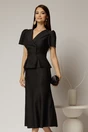 Compleu DY Fashion negru din sacou cu peplum si fusta in clini, 1, dyfashion.ro